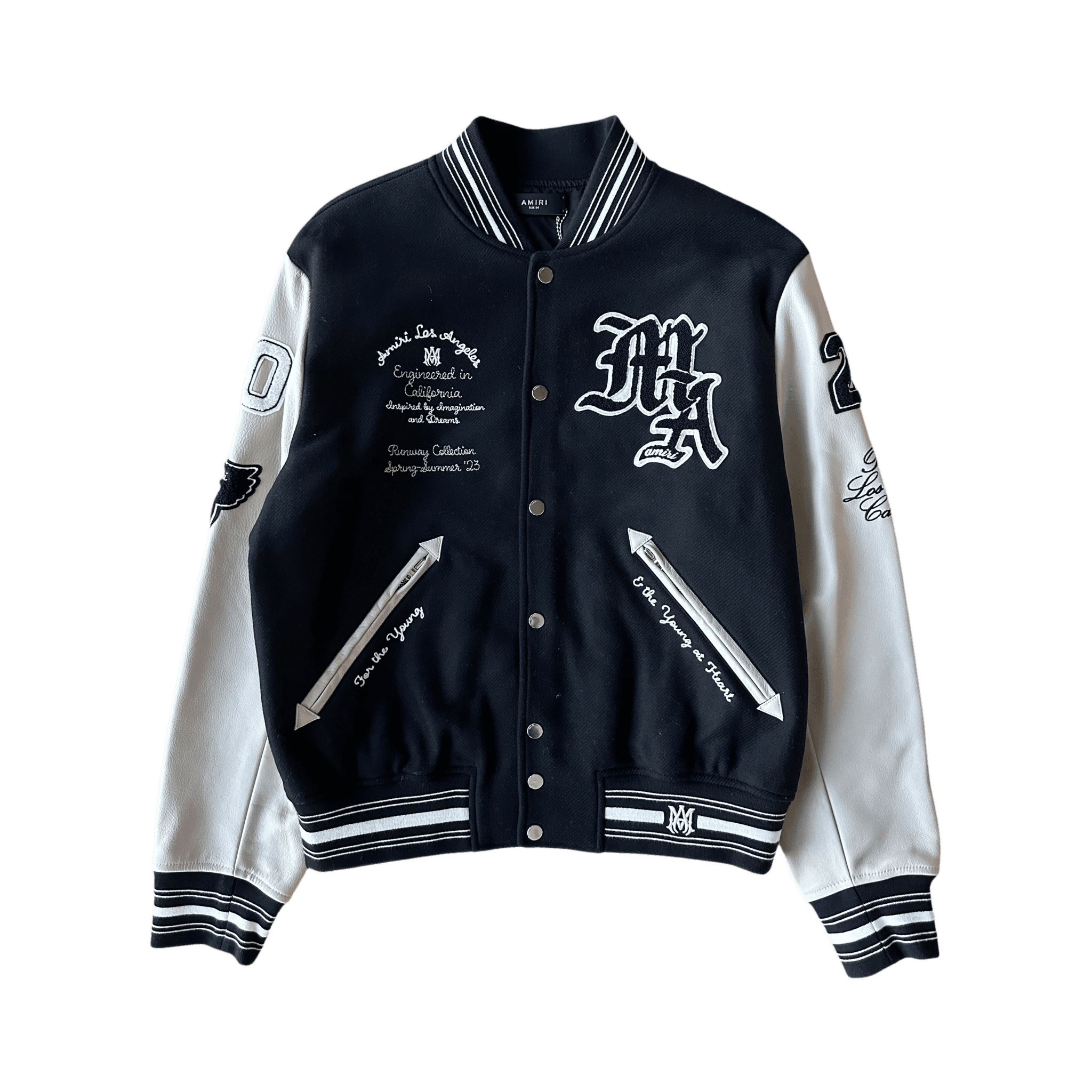 AMIRI BLACK & WHITE IMAGINATION VARSITY JACKET